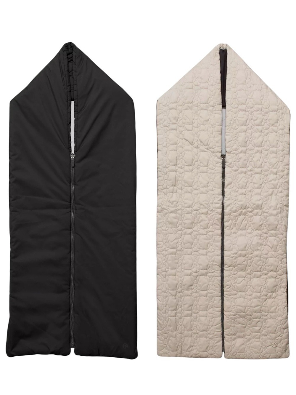 Lululemon Reversible Quilted Zip Scarf One Size Black Beige